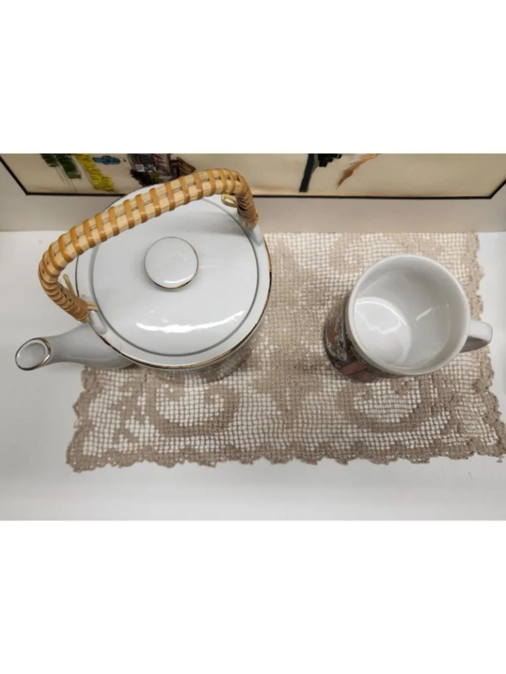 Imari Ware Teapot & Mug Set National Silver Co Nagoya Japan Vintage